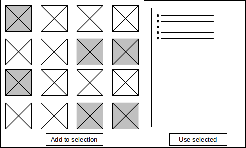 List selection display